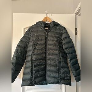 Women's Dark Teal green  Puffer Jacket With Removable Hood 32 Degrees